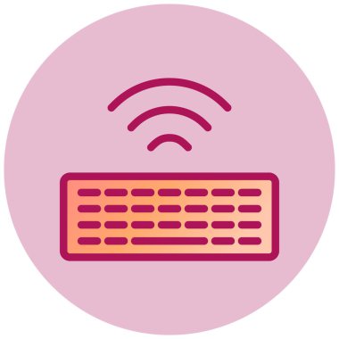 Kablosuz Klavye basit simgesi, vektör illüstrasyonu