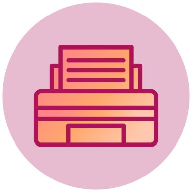 Yazıcı basit simgesi, vektör çizim