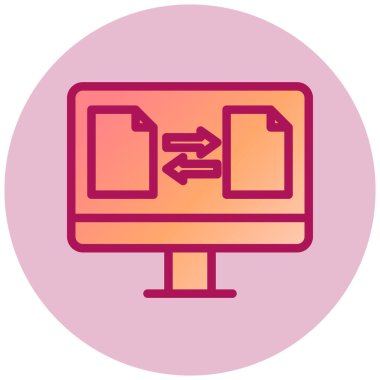 Dosya Aktarımı basit simgesi, vektör illüstrasyonu