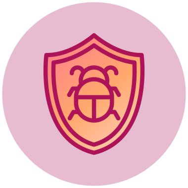 Antivirüs basit simgesi, vektör illüstrasyonu