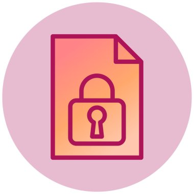 Belge Kilidi basit simge, vektör illüstrasyonu