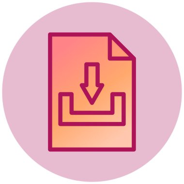 Dosya indirme simgesi, vektör illüstrasyonu