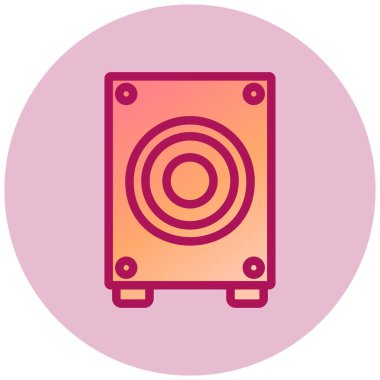Subwoofer basit simgesi, vektör illüstrasyonu