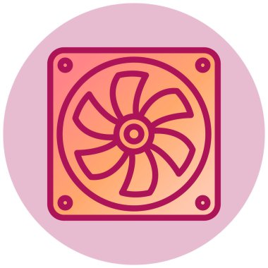 Pc Fan basit simgesi, vektör illüstrasyonu