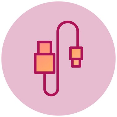 Veri Kablosu basit simgesi, vektör illüstrasyonu