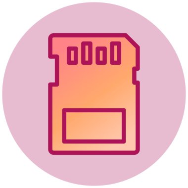 Mikro SD Kart basit simge, vektör illüstrasyonu