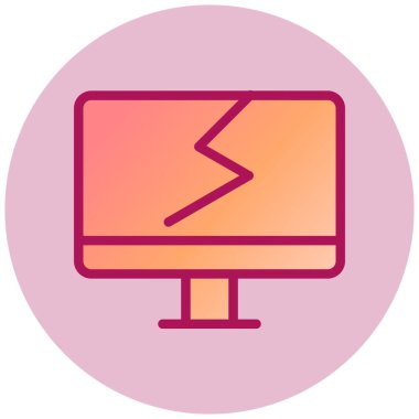 Kırık Ekran basit simgesi, vektör illüstrasyonu