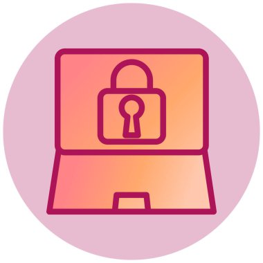 Dizüstü bilgisayar Basit simge, vektör illüstrasyonuName