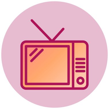 televizyon basit simgesi, vektör çizim