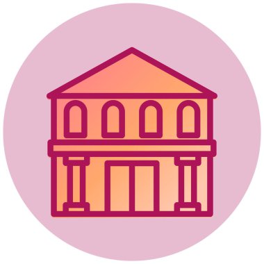 Müze basit simgesi, vektör illüstrasyonu