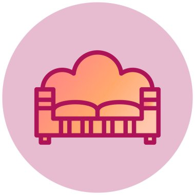 Kanepe. Web simgesi basit illüstrasyon