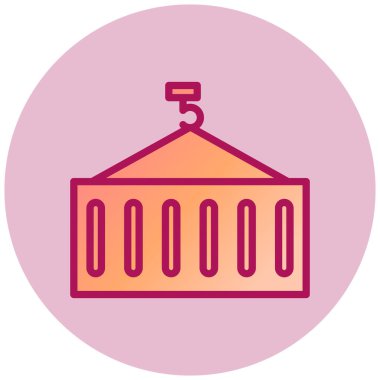 Kargo konteyner kutsal kişilerin resmi, vektör çizim