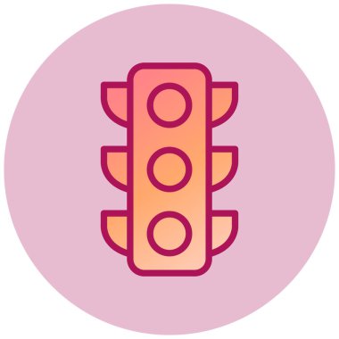 Trafik ışıkları düz vektör simgesi