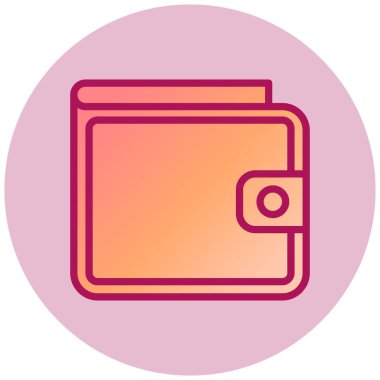 Cüzdan. Web simgesi basit illüstrasyon