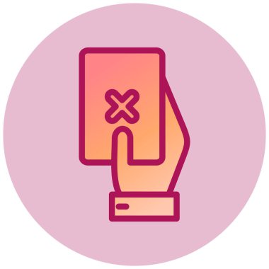 Kırmızı Kart simgesi, vektör illüstrasyonu