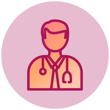 Doktor. Web simgesi basit illüstrasyon