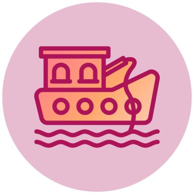 Gemi. Web simgesi basit illüstrasyon