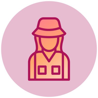 Çiftçi. Web simgesi basit illüstrasyon