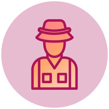 Çiftçi. Web simgesi basit illüstrasyon