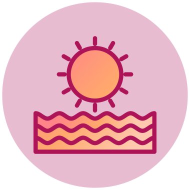 Güneş. Web simgesi basit illüstrasyon