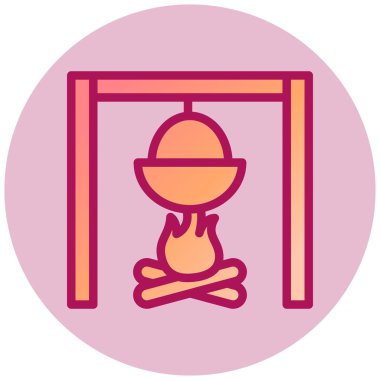 Kamp. Web simgesi basit tasarım