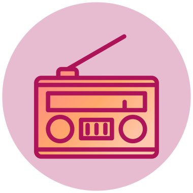 Radyo. Web simgesi basit illüstrasyon