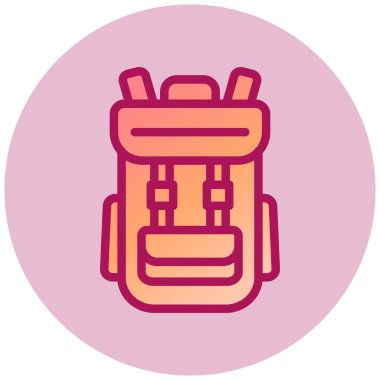 Sırt çantası. Web simgesi basit illüstrasyon