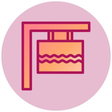 Otelde. Web simgesi basit illüstrasyon