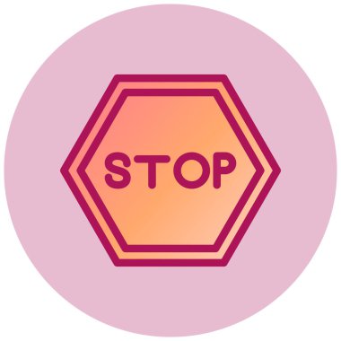 dur işareti simgesi, vektör çizimi