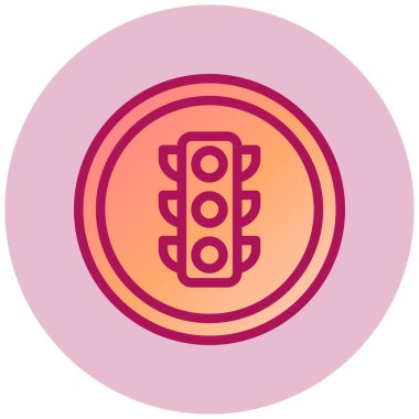 Trafik ışıkları düz vektör simgesi