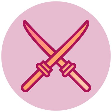 Katana basit simgesi, vektör illüstrasyonu