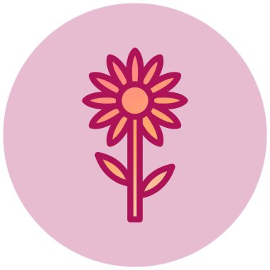 Çiçek. Web simgesi basit illüstrasyon