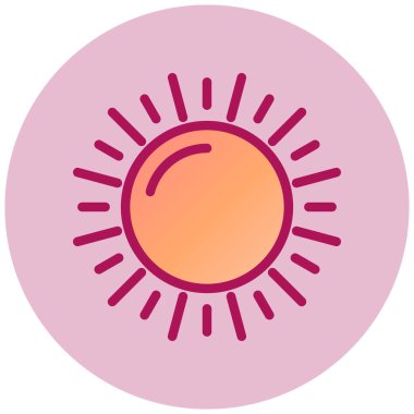 Güneş. Web simgesi basit illüstrasyon