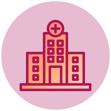 Hastane. Web simgesi basit illüstrasyon