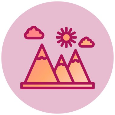 güzel dağ manzarası vektör simgesi