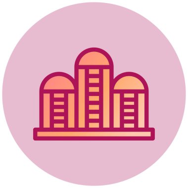 Bina. Web simgesi basit illüstrasyon