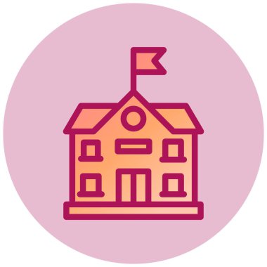 Üniversite. Web simgesi basit illüstrasyon