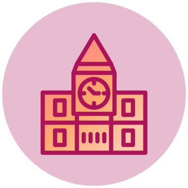 Bina. Web simgesi basit illüstrasyon