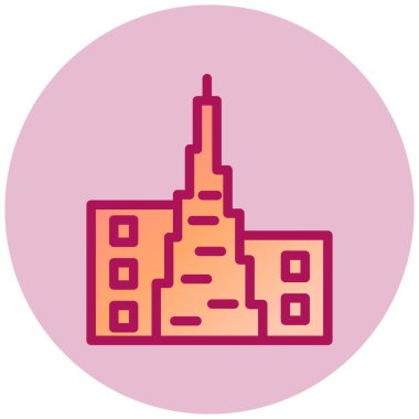 Bina. Web simgesi basit illüstrasyon