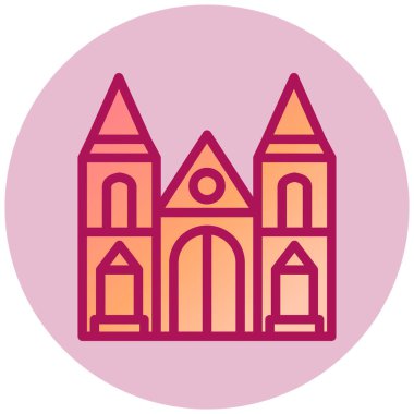 Kiliseye. Web simgesi basit illüstrasyon