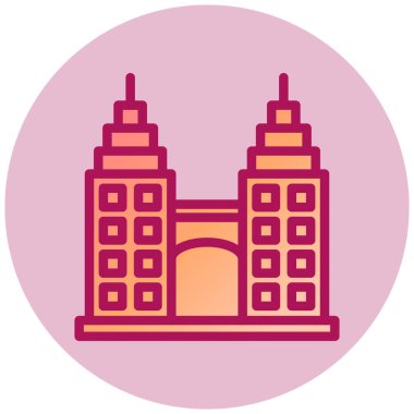 Bina. Web simgesi basit illüstrasyon