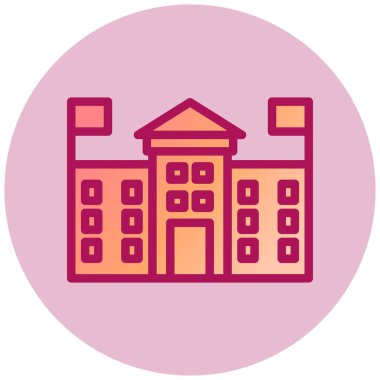  Beyaz Saray web simgesi, vektör illüstrasyonu  