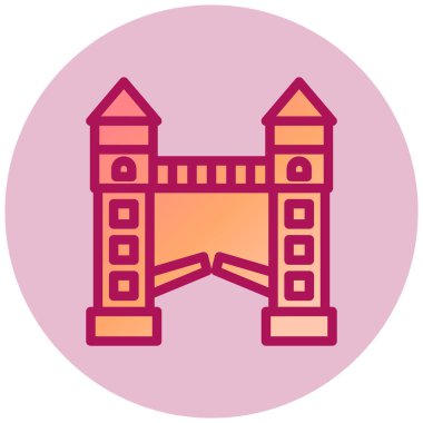 Tower Bridge web simgesi, vektör illüstrasyonu  