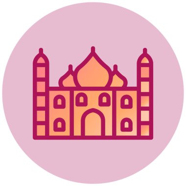 Taj Mahal web simgesi, vektör illüstrasyonu  