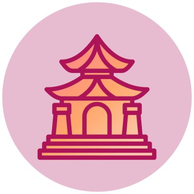 Memorial Hall web simgesi, vektör illüstrasyonu  