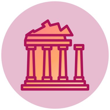 Apollo Tapınağı web simgesi, vektör illüstrasyonu  