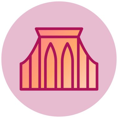 Brooklyn Köprüsü web simgesi, vektör illüstrasyonu  