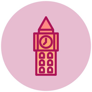 Saat Kulesi Web simgesi, vektör illüstrasyonu  