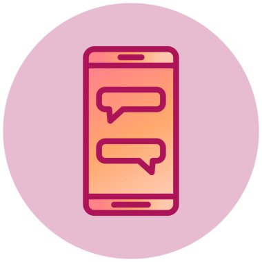 Mobil Sohbet Ağı simgesi, vektör illüstrasyonu  