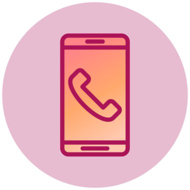 Mobil Arama Web simgesi, vektör illüstrasyonu  